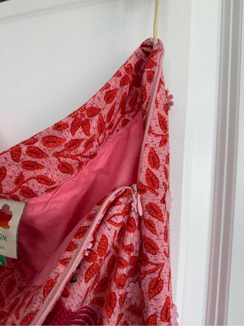 Farm Rio Ainiika Printed Tiered Maxi Skirt with Belt Pink Red Green M NWOT - Picture 11 of 16